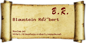 Blaustein Róbert névjegykártya